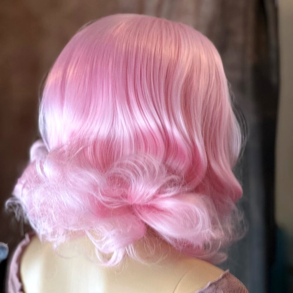 Womens Pink 14" Wig